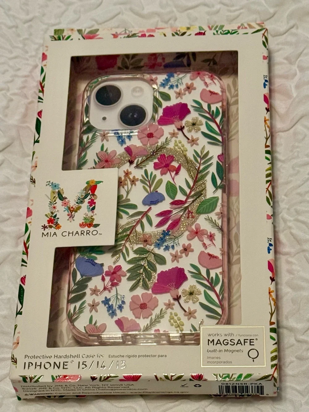 Cell phone case magsafe - iphone 13 14 15 - see packaging - New! Unused. Floral